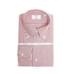 Hitoyoshi Broadcloth Button Down Red Stripe shirt front view