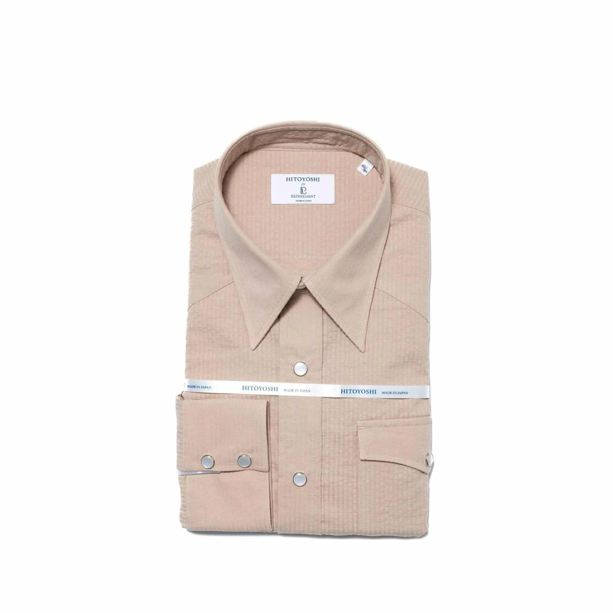 Hitoyoshi Dress Western Shirt Seersucker Beige