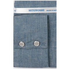 Folded sleeve button detail of the Hitoyoshi Dress Western Shirts Blue