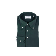 Hitoyoshi for Refinement Button Down Polo Dark Green front view