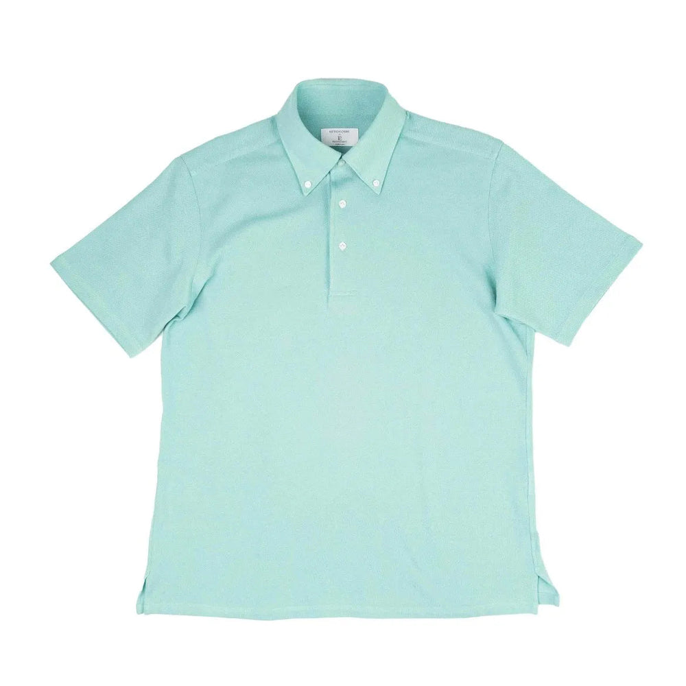 Hitoyoshi for Refinement Button Down Polo Mint front view