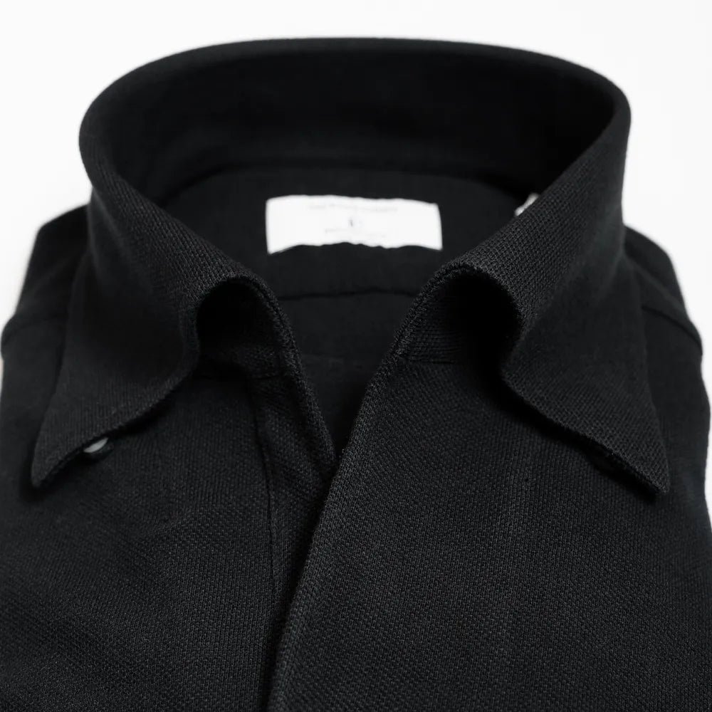 Hitoyoshi for Refinement One Piece Collar Polo Long Sleeve Black Button Detail