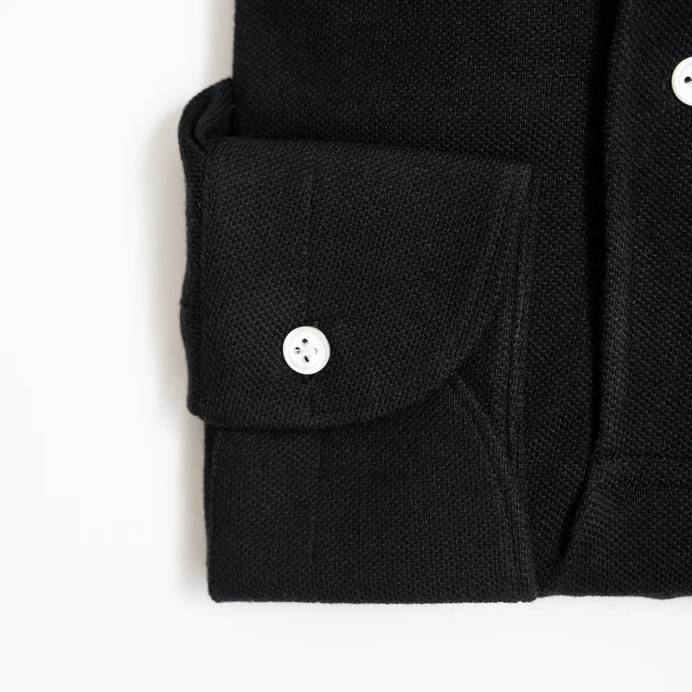 Hitoyoshi for Refinement One Piece Collar Polo Long Sleeve Black Cuff Detail