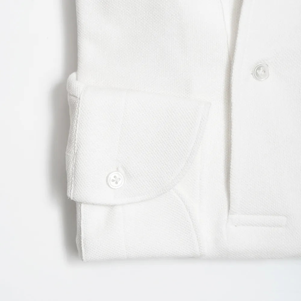 Hitoyoshi for Refinement One Piece Collar Polo Long Sleeve White Cuff Detail
