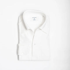 Hitoyoshi for Refinement One Piece Collar Polo Long Sleeve White Front View