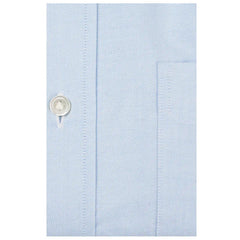 Button close-up detail of the Hitoyoshi Oxford Cloth Button Down Blue shirt