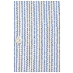 Button close-up detail of the Hitoyoshi Oxford Cloth Button Down Navy Stripe shirt