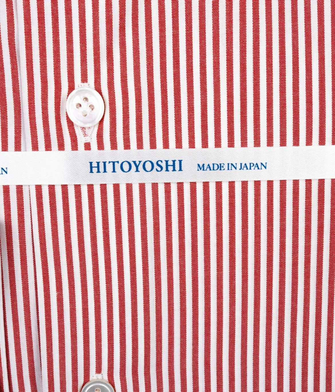 Hitoyoshi Spread Collar Candy Stripe Shirt Red