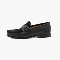 Il Mocassino B-Reverso 17 Peg/Kaieido Nero loafer, side profile highlighting elegant silhouette.