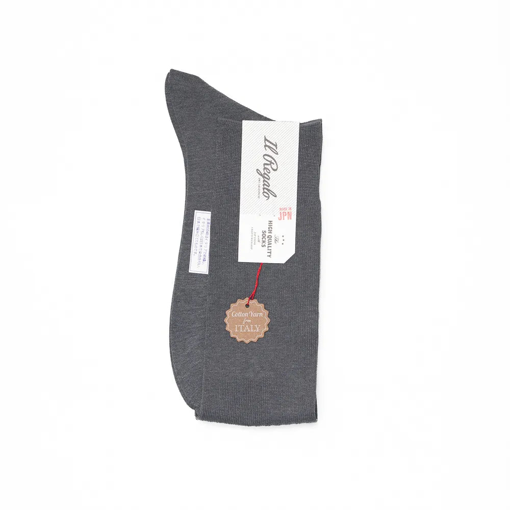 Il Regalo 8×2 Rib Over-The-Calf Socks M.Grey Folded View