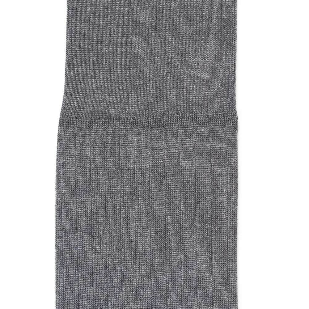Il Regalo 8×2 Rib Over-The-Calf Socks M.Grey Rib Knit Detail