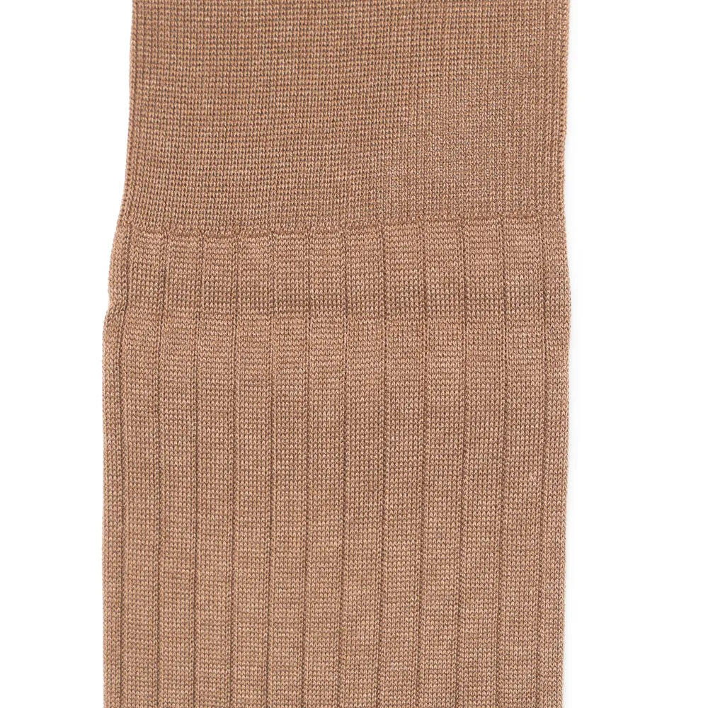 Il Regalo 8×2 Rib Over-The-Calf Socks Mocha Rib Knit Detail