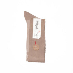 Il Regalo Herringbone Over-The-Calf Socks Beige Folded View