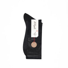 Il Regalo Herringbone Over-The-Calf Socks Black Folded View