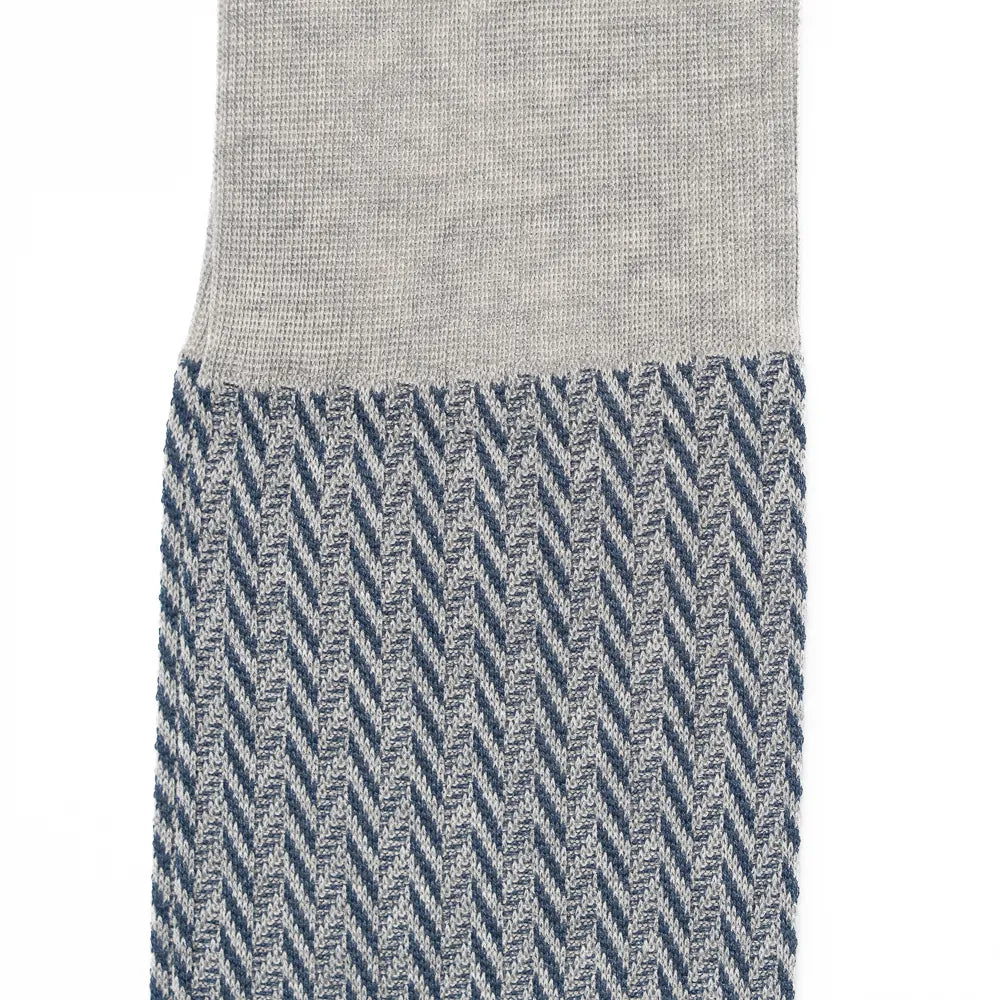 Il Regalo Herringbone Over-The-Calf Socks L.Grey Herringbone Knit Detail
