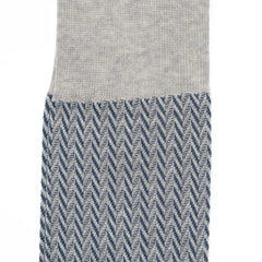 Il Regalo Herringbone Over-The-Calf Socks L.Grey Herringbone Knit Detail
