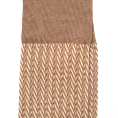 Il Regalo Herringbone Over-The-Calf Socks Mocha Herringbone Knit Detail