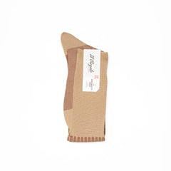 Il Regalo Stripe Jacquard Over-The-Calf Socks Beige Folded View