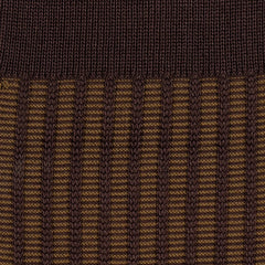 Il Regalo Stripe Jacquard Over-The-Calf Socks Brown Jacquard Stripe Detail