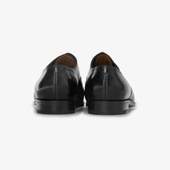John Lobb Philip II Oxford in black calf, back view showing heel and stitching.