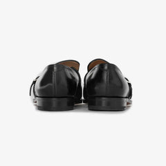 John Lobb Delano II Oxford in black calf leather, back view showing heel and stitching.