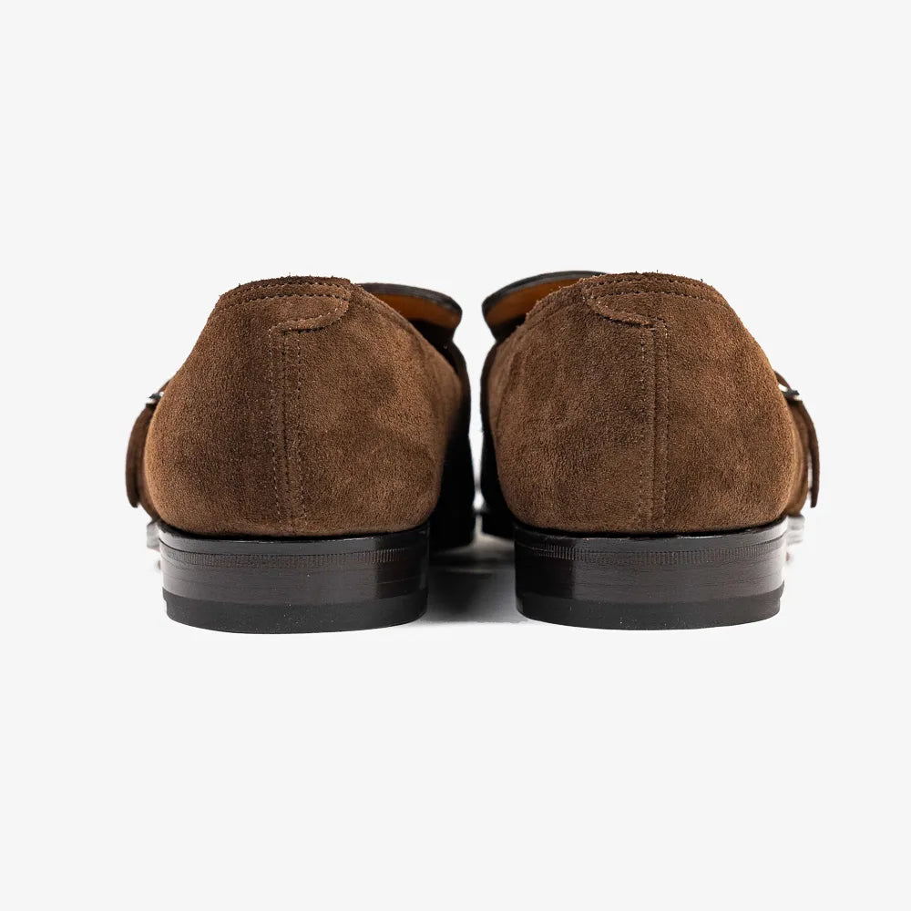 John Lobb Philip II Oxford in black calf, back view showing heel and stitching.