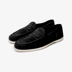 Front view of the John Lobb Pace in Black, showing the sleek minimalist silhouette and refined derby-style lacing.
