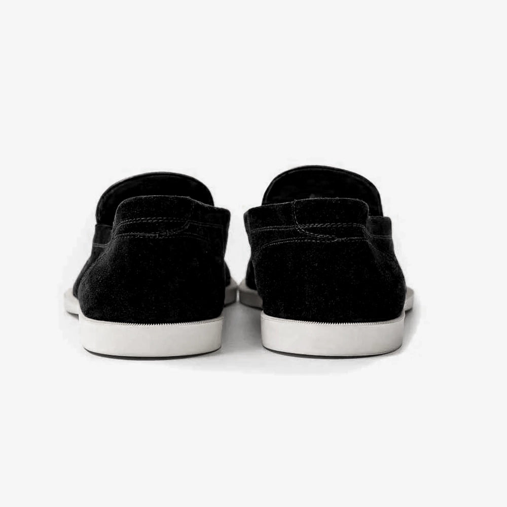 Close-up of the heel block showing layered construction and clean finishing.