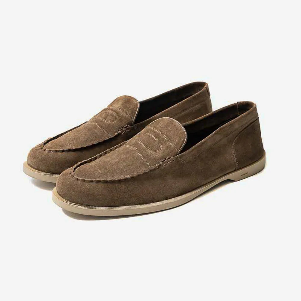 John Lobb Pace in olive calf leather, angled front view showing sleek profile.