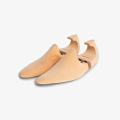 John Lobb Loafer Shoe Trees in cedar wood, angled front view showing loafer-specific shape.