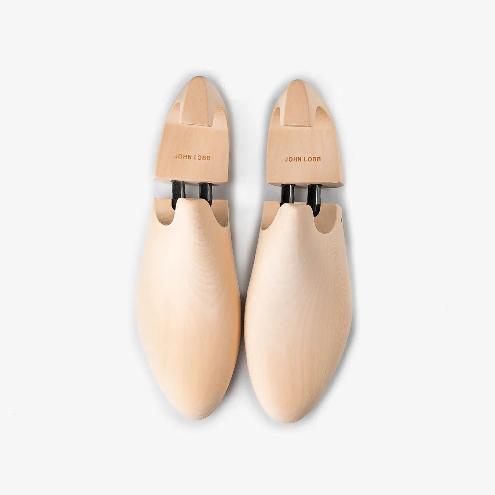 John Lobb Oxford Shoe Trees, top view showing full wooden structure.