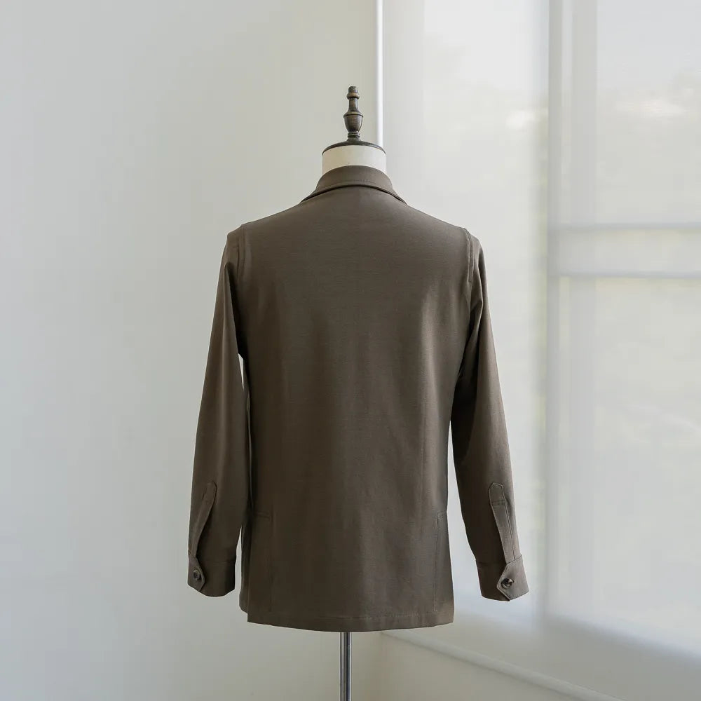 Back view of the Justo Gimeno Teba Jacket Hopsack by VBC Green