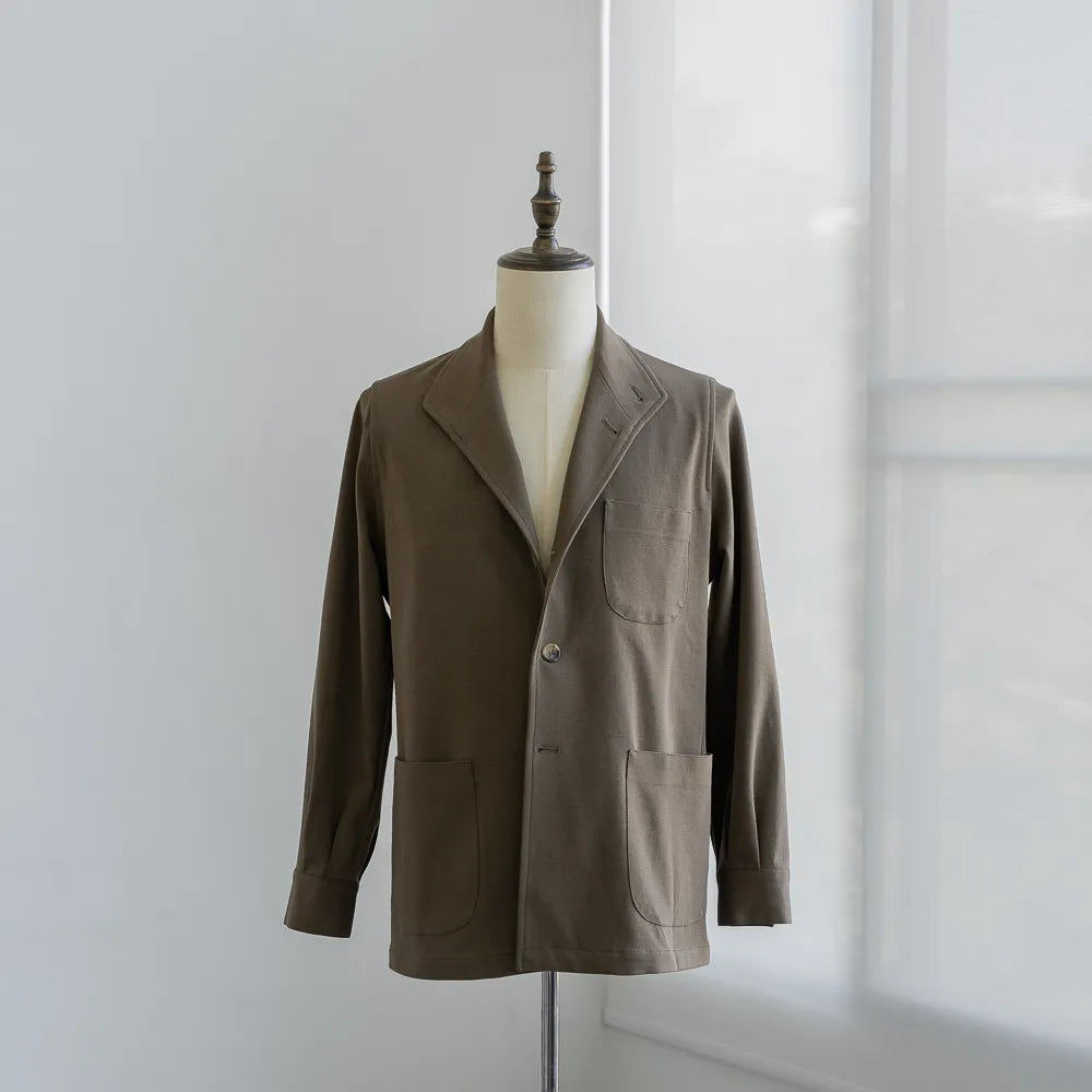Front view of the Justo Gimeno Teba Jacket Hopsack by VBC in green