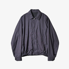 Front view of the Kaptain Sunshine summer wool zip blouson in khaki plaid featuring a relaxed silhouette and lightweight construction.