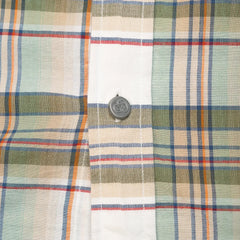 madras check fabric natural white texture lightweight cotton detail