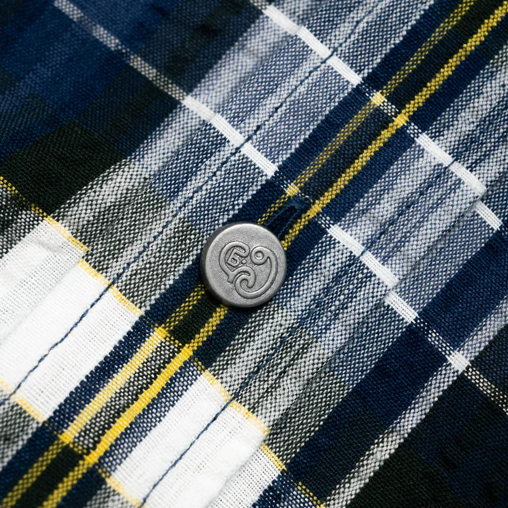 madras multi check fabric navy white red texture lightweight cotton