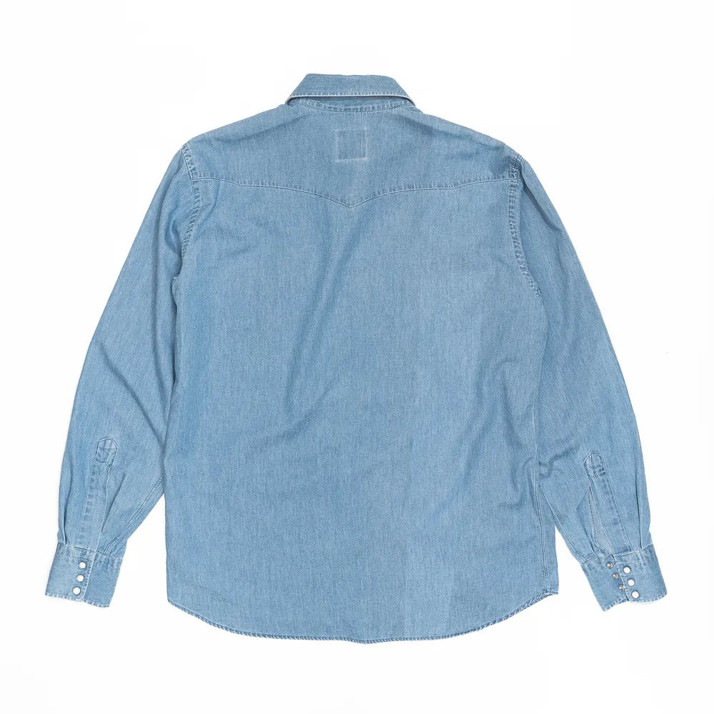 mens chambray western shirt italy lightweight cotton