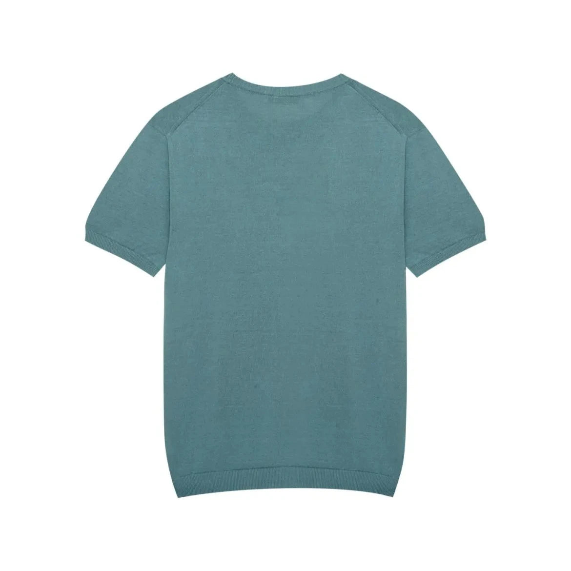 Back view of the Mooncastle Crew Neck Mist Green highlighting the smooth knit surface and minimal, refined construction.