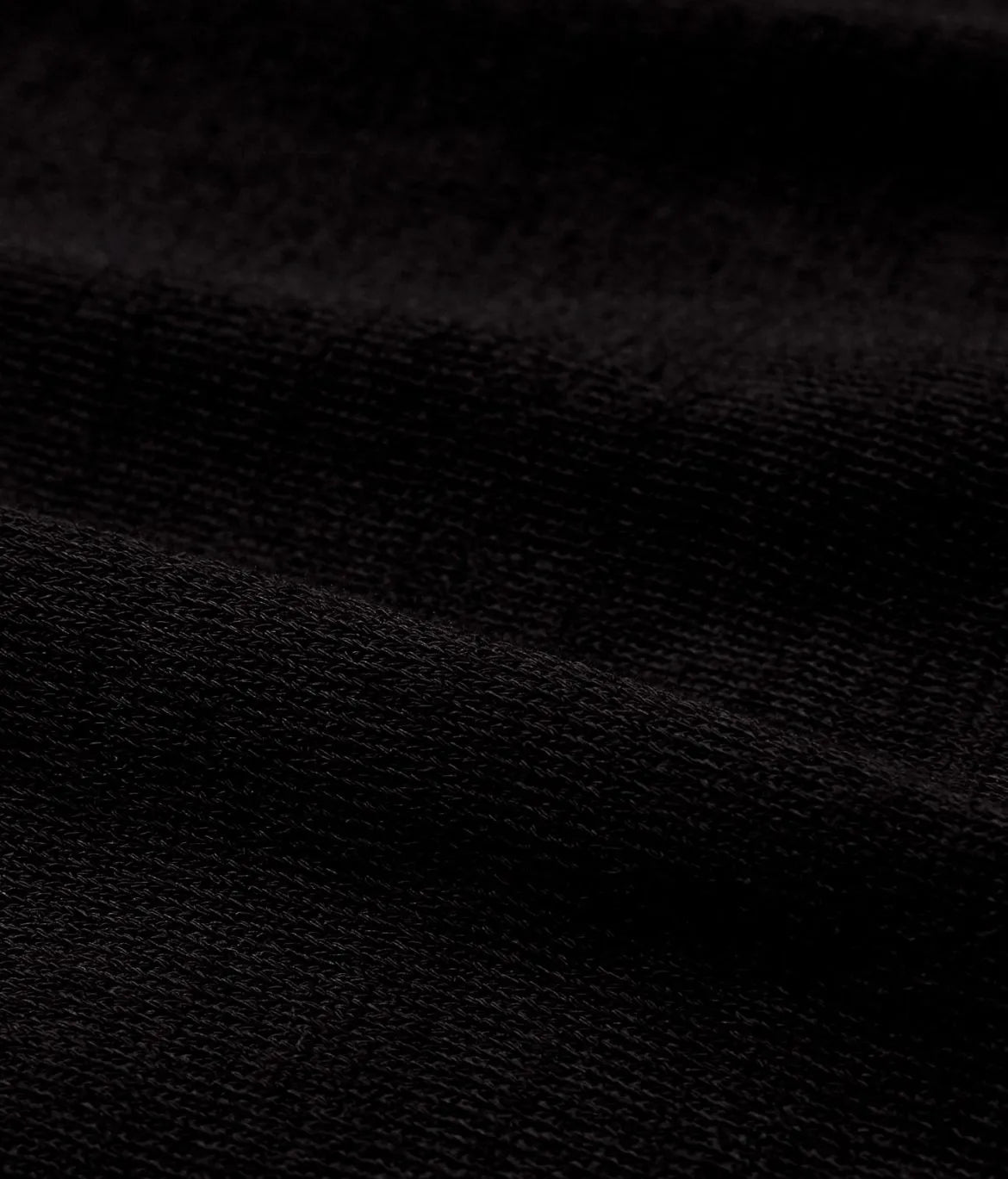 Close-up of the ice cotton knit fabric showing its cool-touch texture, tight weave, and matte black appearance.