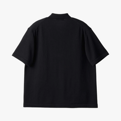 mooncastle ice cotton open collar shirt black collar detail