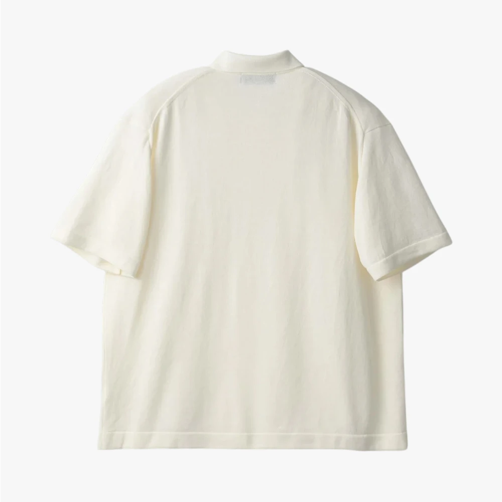 mooncastle ice cotton open collar shirt white collar detail