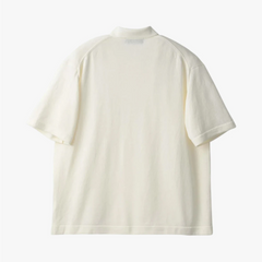 mooncastle ice cotton open collar shirt white collar detail