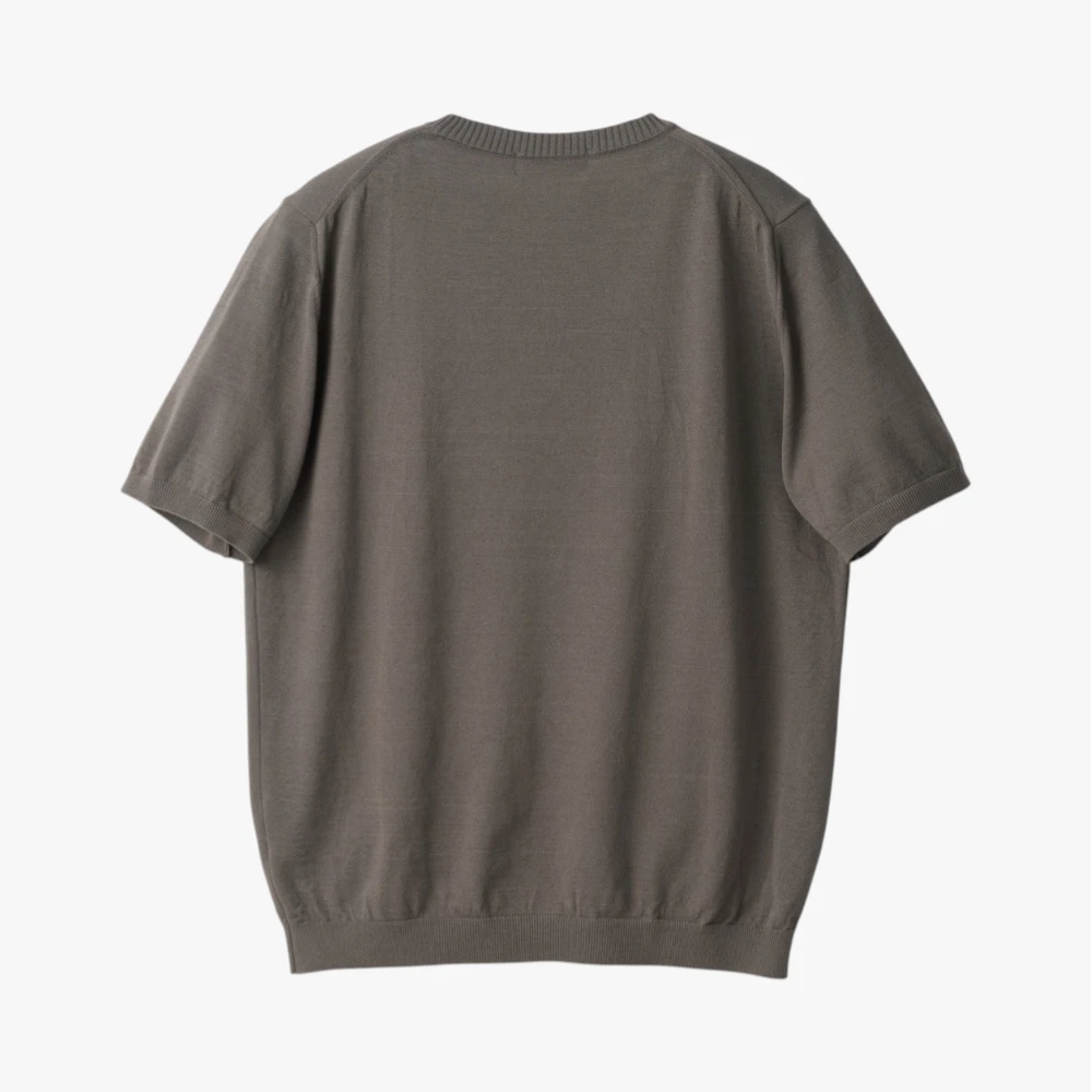 Back view of the Mooncastle Knit Crew Neck in charcoal showing the smooth knit structure and relaxed fit.