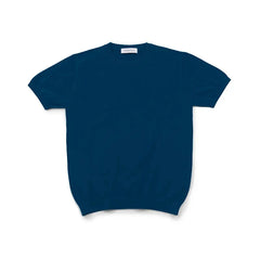 Front view of the Mooncastle Knit Crew Neck Navy showing the classic silhouette, deep navy tone, and refined crew neck design.