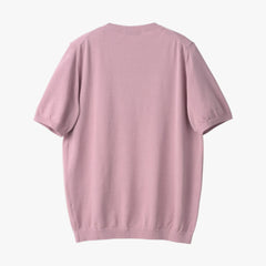 Back view of the Mooncastle Knit Crew Neck in sakura showing the smooth knit structure and relaxed fit.