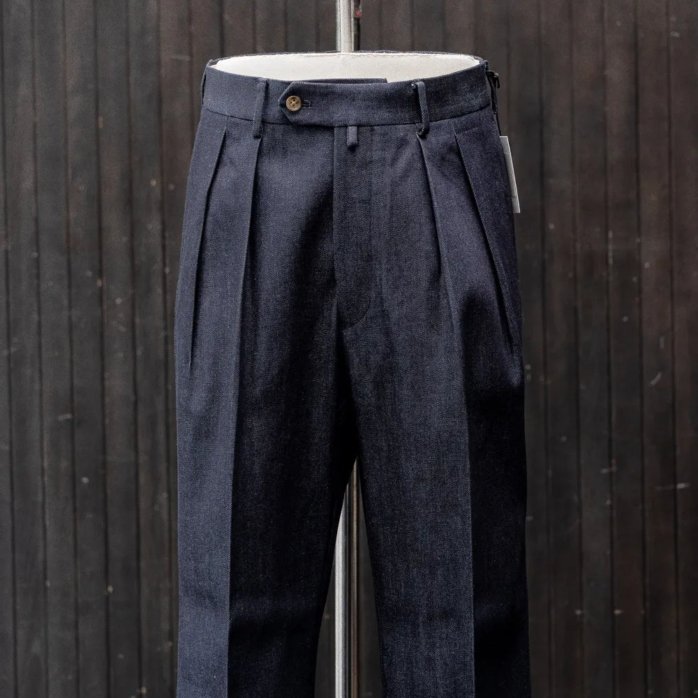Neat 11.5oz Natural Slub Denim Flare Indigo Front Detail