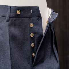 Neat 11.5oz Natural Slub Denim Flare Indigo Waistband Detail