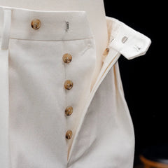 Neat 11.5oz Natural Slub Denim Flare White Waistband Detail