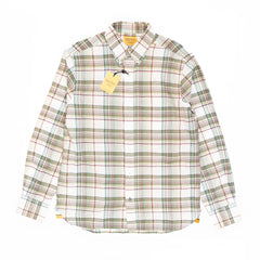 Original Madras Trading Company N°5 Classic Button Down Collar Long Sleeve Shirt Natural White Check