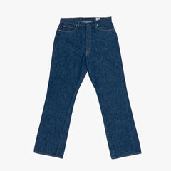 Full-length view of the Orslow x Clothierandsons 202 Shoe Cut Jeans One Wash highlighting the clean shoe-cut silhouette.
